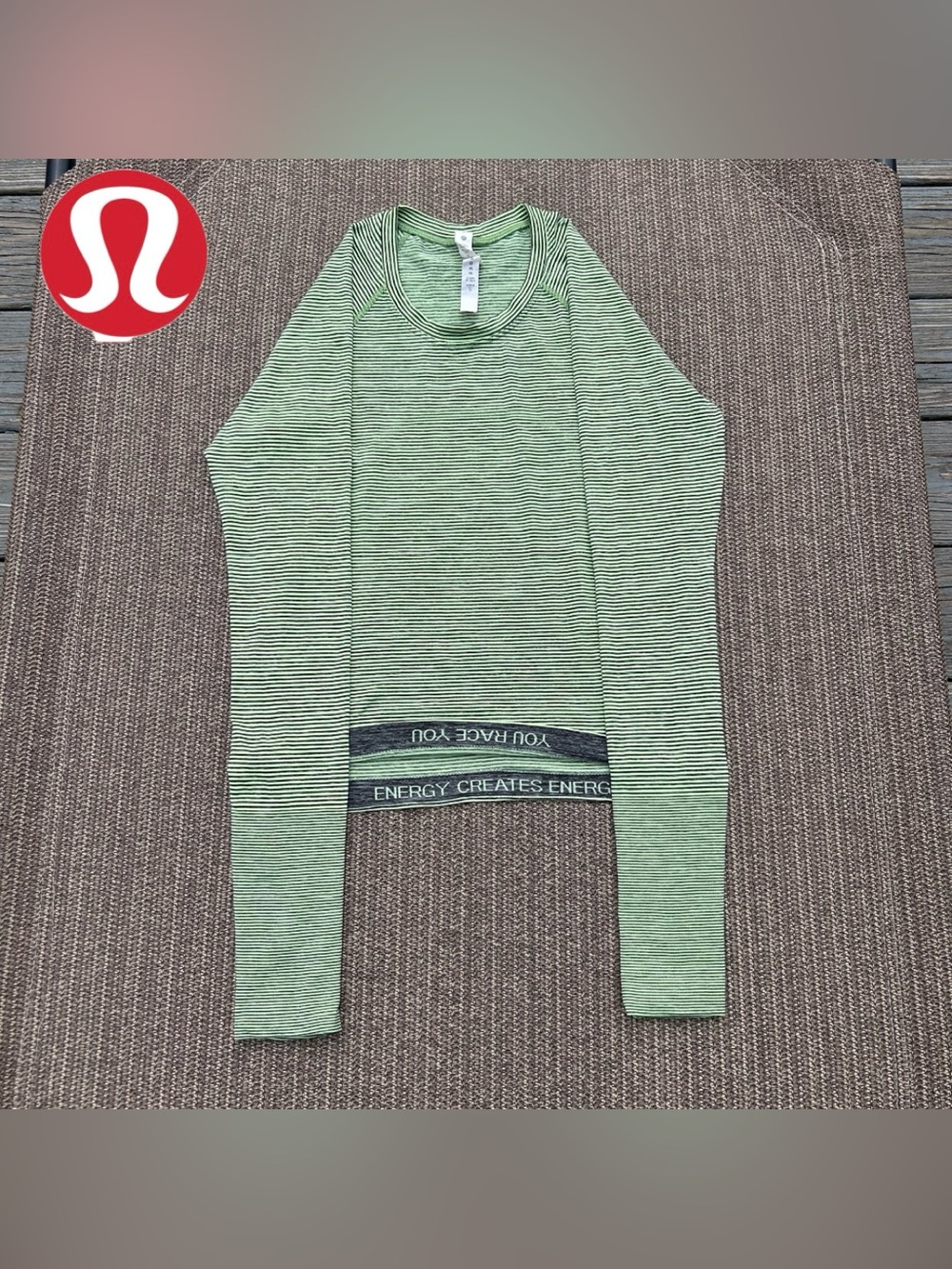 Lululemon Swiftly Tech Long Sleeve 2.0 *Race Length Stripe Green 6